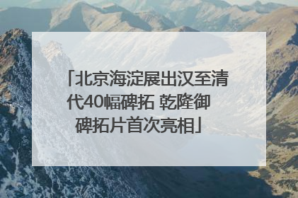 北京海淀展出汉至清代40幅碑拓 乾隆御碑拓片首次亮相