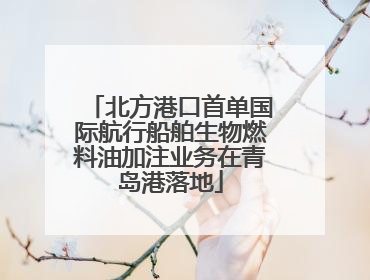 北方港口首单国际航行船舶生物燃料油加注业务在青岛港落地