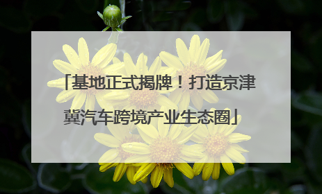 基地正式揭牌！打造京津冀汽车跨境产业生态圈