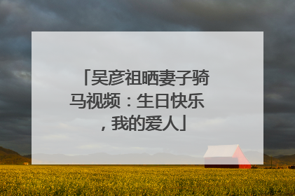 吴彦祖晒妻子骑马视频：生日快乐，我的爱人