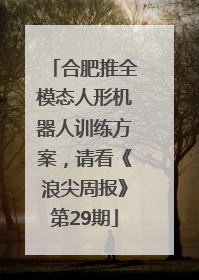合肥推全模态人形机器人训练方案，请看《浪尖周报》第29期