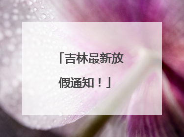 吉林最新放假通知！