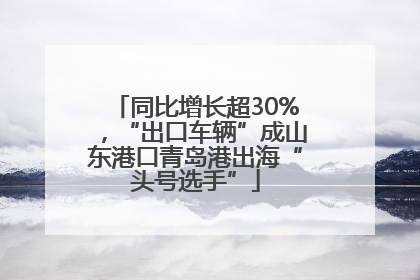 同比增长超30%，“出口车辆”成山东港口青岛港出海“头号选手”