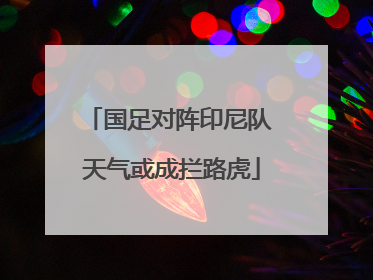 国足对阵印尼队 天气或成拦路虎