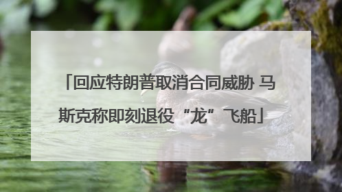 回应特朗普取消合同威胁 马斯克称即刻退役“龙”飞船
