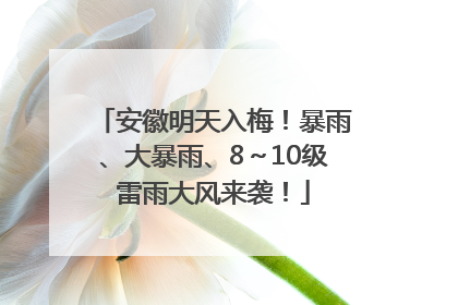 安徽明天入梅！暴雨、大暴雨、8～10级雷雨大风来袭！