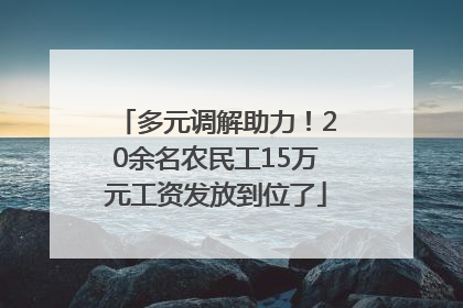 多元调解助力！20余名农民工15万元工资发放到位了