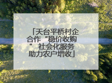 天台平桥村企合作“稳价收购” 社会化服务助力农户增收