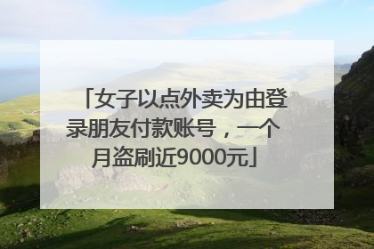 女子以点外卖为由登录朋友付款账号，一个月盗刷近9000元