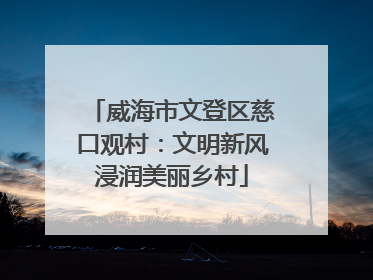 威海市文登区慈口观村：文明新风浸润美丽乡村