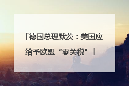 德国总理默茨：美国应给予欧盟“零关税”