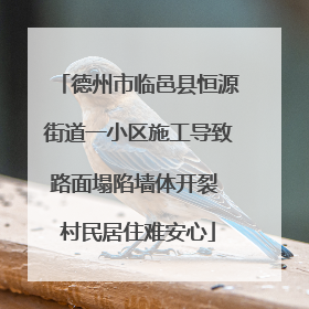 德州市临邑县恒源街道一小区施工导致路面塌陷墙体开裂 村民居住难安心