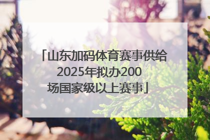 山东加码体育赛事供给 2025年拟办200场国家级以上赛事