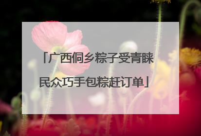 广西侗乡粽子受青睐 民众巧手包粽赶订单