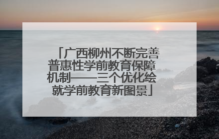 广西柳州不断完善普惠性学前教育保障机制——三个优化绘就学前教育新图景