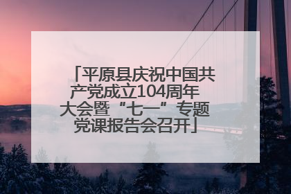平原县庆祝中国共产党成立104周年大会暨“七一”专题党课报告会召开
