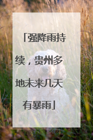 强降雨持续，贵州多地未来几天有暴雨