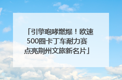 引擎咆哮燃爆！欧速500圈卡丁车耐力赛点亮荆州文旅新名片