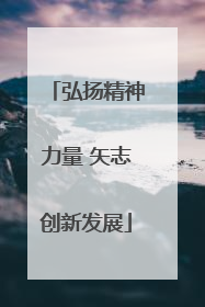弘扬精神力量 矢志创新发展