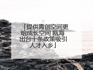 提供青创空间更给成长空间 瓯海出台十条政策吸引人才入乡