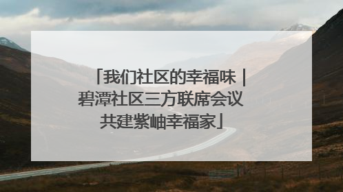 我们社区的幸福味｜碧潭社区三方联席会议共建紫岫幸福家