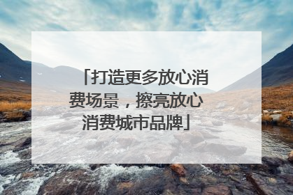 打造更多放心消费场景，擦亮放心消费城市品牌
