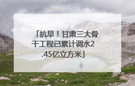 抗旱！甘肃三大骨干工程已累计调水2.45亿立方米
