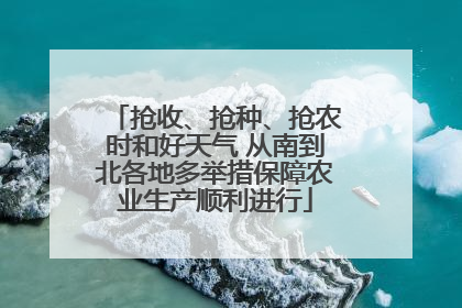 抢收、抢种、抢农时和好天气 从南到北各地多举措保障农业生产顺利进行