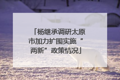 杨继承调研太原市加力扩围实施“两新”政策情况