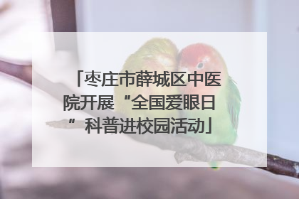 枣庄市薛城区中医院开展“全国爱眼日”科普进校园活动
