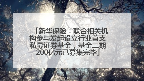 新华保险：联合相关机构参与发起设立行业首支私募证券基金，基金二期200亿元已募集完毕