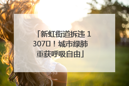 新虹街道拆违 1307㎡！城市绿肺重获呼吸自由