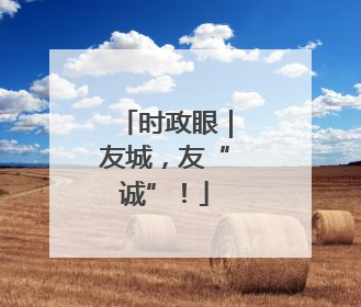 时政眼｜友城，友“诚”！