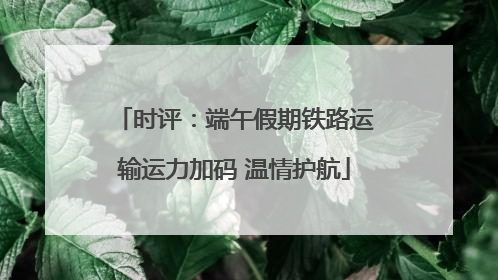 时评：端午假期铁路运输运力加码 温情护航