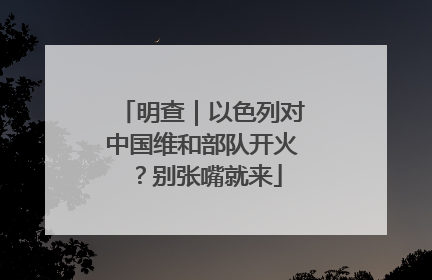 明查｜以色列对中国维和部队开火？别张嘴就来