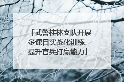 武警桂林支队开展多课目实战化训练 提升官兵打赢能力