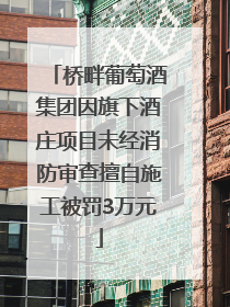 桥畔葡萄酒集团因旗下酒庄项目未经消防审查擅自施工被罚3万元
