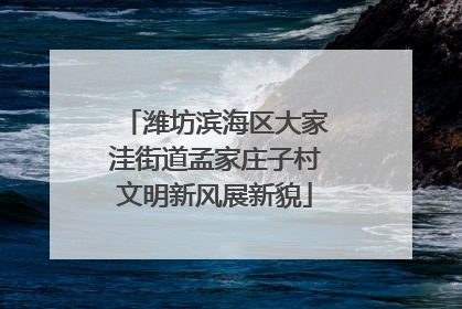 潍坊滨海区大家洼街道孟家庄子村文明新风展新貌