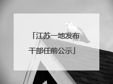 江苏一地发布干部任前公示