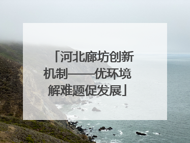 河北廊坊创新机制——优环境解难题促发展