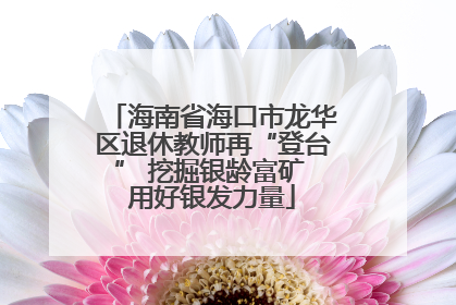 海南省海口市龙华区退休教师再“登台” 挖掘银龄富矿 用好银发力量