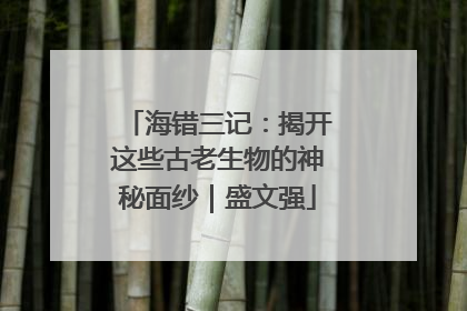海错三记：揭开这些古老生物的神秘面纱｜盛文强