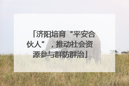 济阳培育“平安合伙人”，推动社会资源参与群防群治