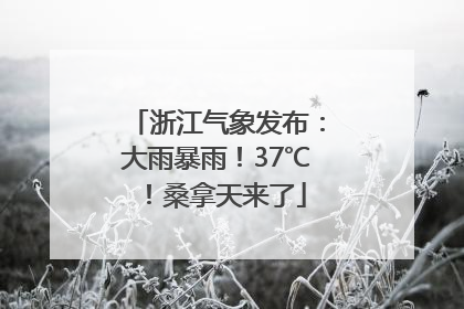 浙江气象发布：大雨暴雨！37℃！桑拿天来了