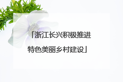 浙江长兴积极推进特色美丽乡村建设