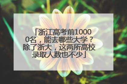 浙江高考前10000名，能去哪些大学？除了浙大，这两所高校录取人数也不少