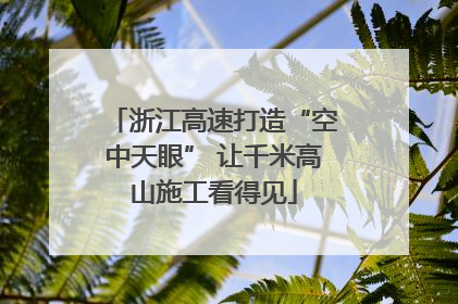 浙江高速打造“空中天眼” 让千米高山施工看得见