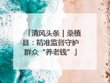 清风头条｜桑植县：精准监督守护群众“养老钱”