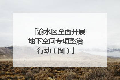 渝水区全面开展地下空间专项整治行动（图）