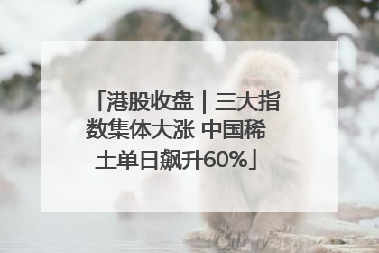 港股收盘｜三大指数集体大涨 中国稀土单日飙升60%